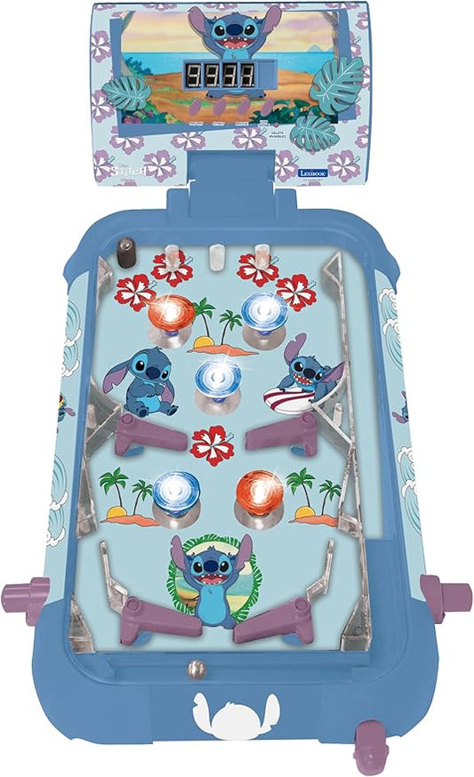 LEXiBOOK, Disney Stitch, Electronic Table Pinball, Action and Reflex Game for Children and Family, LCD Screen, Light and Sound Effects, Blue, JG610D