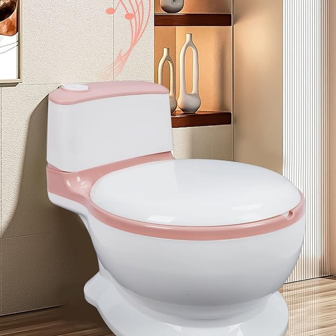 Adjustable Portable Kids Potty Training Seat, Ergonomic and Safe Children's Toilet with Removable Potty Pot, Comfortable Non Slip Design for Home and Travel(Pinkest)