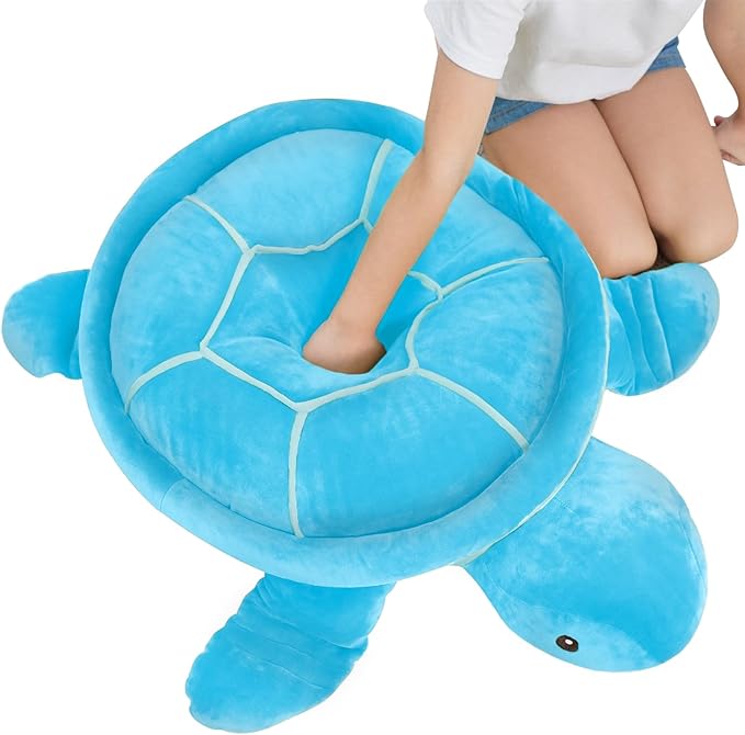 Dalmao 28'' Sea Turtle Stuffed Animals Giant Soft Toys, Large Ocean Blue Turtle Plush Body Pillow, Plushies Gifts for Kid Boys, Girls, Girlfriend, Birthday, Halloween, Christmas