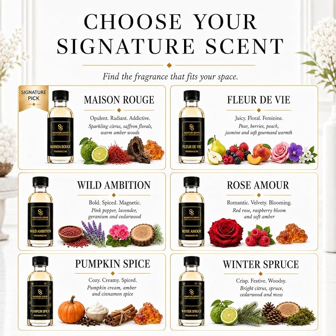 Luxury Hotel Diffuser Oil for Hotels and Homes - Aromatherapy Oils for use with an Essential Oil Diffuser at Home - Fragrance-Scent Diffuser Oil Blend (Wild Ambition) 4.05fl oz (120ml)