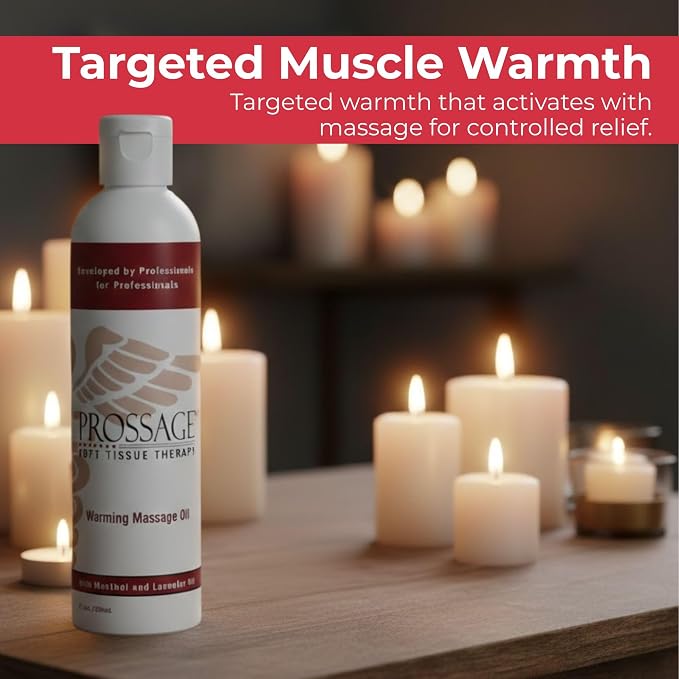 Prossage Heat Warming Relief Massage Oil for Therapuetic Massages, Deep Tissue Massages, and Aromatherapy, Topical Reliever, 8 Ounce Bottle
