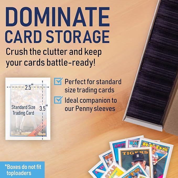 Premium Trading Card Box Storage For Sports, Baseball, Football, Basketball, MTG & TCG Collector | Baseball Card Storage Boxes & Organizer For Magic Sorter Bulk. Sports Holder For Collection.