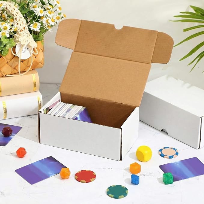 Yexiya 60 Pcs 400 Count Trading Card Storage Box Cardboard Baseball Card Storage Box Collectible Cases for Sports Gaming Cardboard Game Collecting Holder Supplies (White)