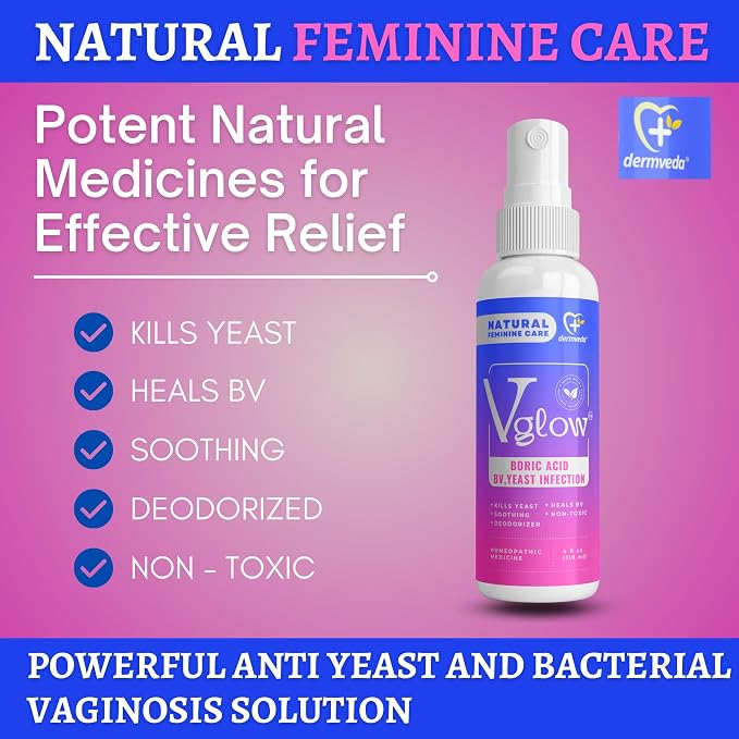 Boric Acid BV Relief for Women - Natural Yeast Infection, Odor, Itch Relief Solution - Treats Yeast Infection Symptoms with Effective Boric Acid Formula.