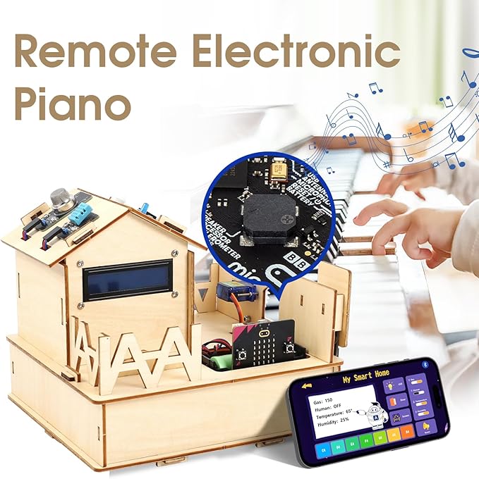 ACEBOTT STEM Kits for Kids Age 12 Smart Home Basic Starter Kit(Included Micro:Bit), STEM Toys Compatible with Makecode, Coding Set with House Building, Sensors & App Control, Gift for Boys and Girls