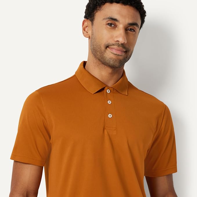 Amazon Essentials Men's Moisture Wicking Golf Polo Shirt, Short Sleeve, Slim-Fit, Quick-Dry, Active Wear