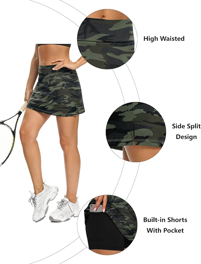 LouKeith Tennis Skirts for Women Golf Athletic Activewear Skorts Mini Summer Workout Running Shorts with Pockets