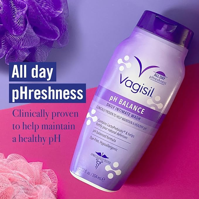 Vagisil Feminine Wash for Intimate Area Hygiene, pH Balance, Gynecologist Tested, Hypoallergenic, 12 oz, (Pack of 12)