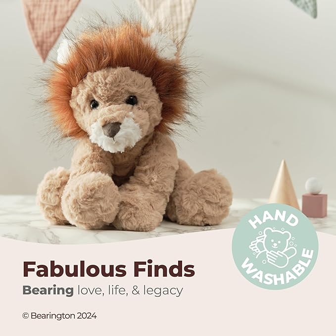 Bearington Collection Roary 11 Inch Stuffed Lion - Plush Stuffed Animal Soft Toy