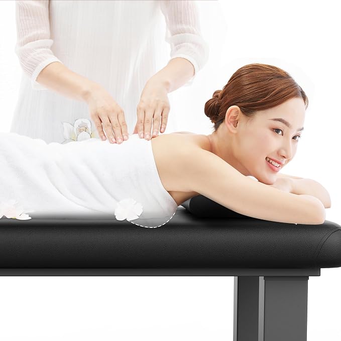 Dolonm 700LBS Heavy Duty Stationary Massage Table with Open-Chest & Headrest for Treatment, Physical Therapy, Spa Facial Professional Massage Bed, Thickening Metal Frame - Fixed Backrest