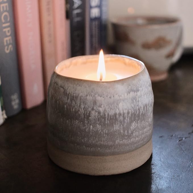 Hyggelight - The Growing Candle, Sandalwood & Vanilla Scented, 10oz Ceramic Pot, Aromatherapy Candles for Home, 100% Soy, Greta