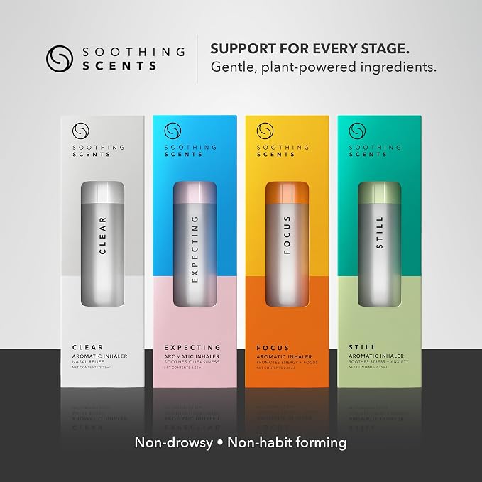 Expecting Aromatic Inhaler for Morning Sickness & Pregnancy Nausea – Non Drowsy Essential Oil Nasal Stick, Natural Vapor Inhalation for Queasy Relief & Tummy Comfort, 2.25 Milliliters