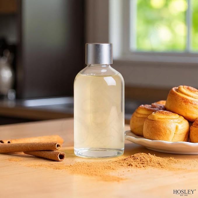 Hosley Diffuser Refill Set of 3 Cinnamon Roll Scented 85ml Each Aromatherapy Home Fragrance for Bathroom Shelf Décor, Room Décor, Office, Spa