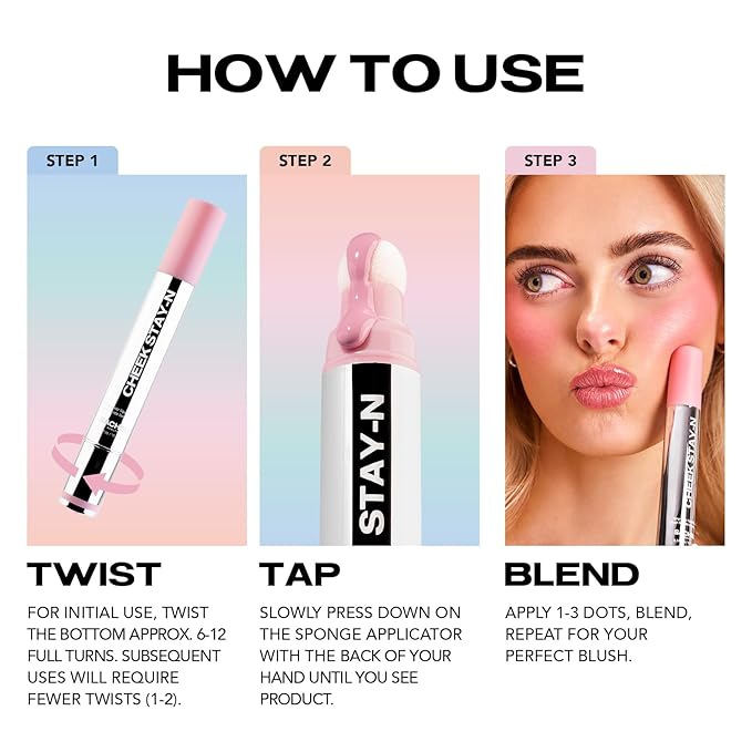 Sacheu Cheek STAY-N Liquid Blush for Cheeks — High Pigment, Buildable, Lightweight Cream Blush for Dewy & Radiant Flushed Cheeks — Long-lasting & Cruelty Free, I'm Bold