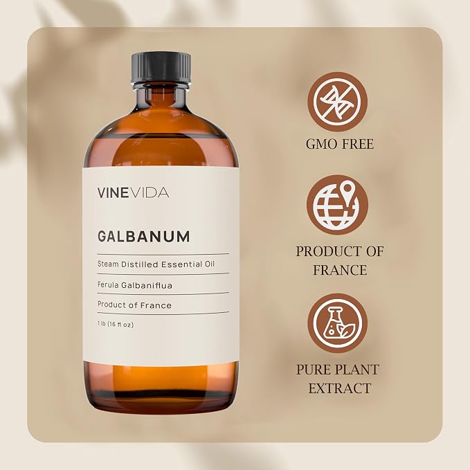 VINEVIDA Galbanum Essential Oil 16 oz - Undiluted, DIY Candle Scents, Bulk for Soap Making