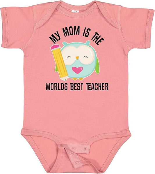 inktastic Teacher Mom School Owl Baby Bodysuit