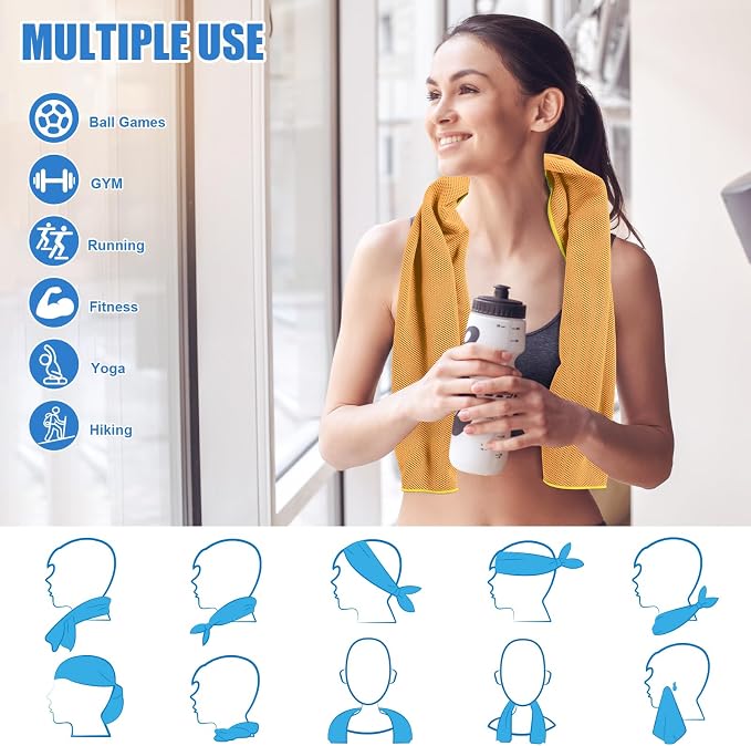 4 Pack Cooling Towel for Face Neck,Workout Gym Fitness Yoga Running Tennis Hiking Camping Cool Towels(4 Pack-01)