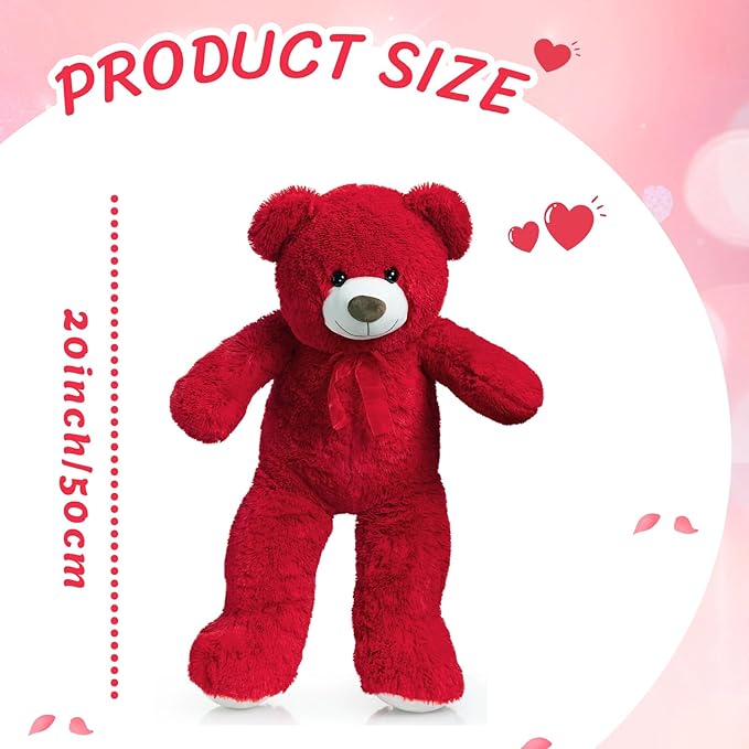 HollyHOME Big Teddy Bear Large Teddy Bear Stuffed Animal Birthday Valentines Day Plush for Kids and Girlfriend 36 inch Red