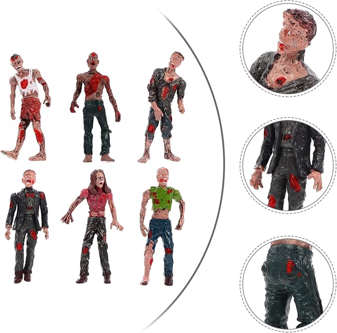 Zerodeko 12 PCS Toy Zombie Action Figures with Movable and Detachable Joints, Mini Zombie Figurines for Presents, Decoration, and Party Favors