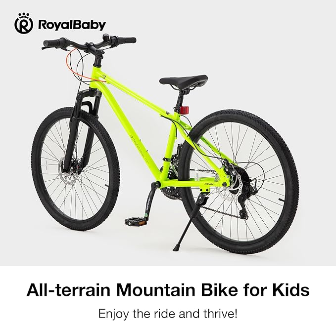 RoyalBaby Kids Mountain Bike for Boys and Girls, Ultra-Light Aluminum 20-26 Inch Wheel Bicycle for 6-14 Years Old Children, 7/21-Speeds Drivetrain