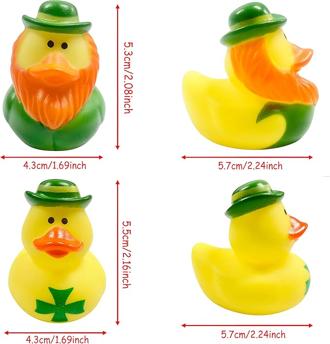 36 Pcs St. Patrick's Day Rubber Ducks,Baby Showers Accessories,Mini 2.16" Duckies Bath Toys for Kids St. Patrick's Day Party Favors,Gift Exchange (St. Patrick's Day)