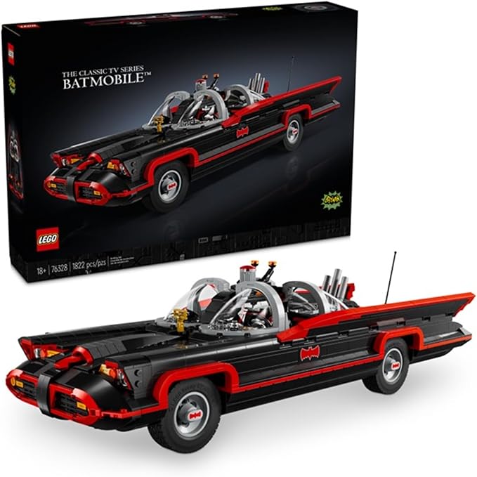 LEGO DC Batman: The Classic TV Series Batmobile, DC Collectible Car, Building Set Inspired by The 1966 Television Show’s Classic Batmobile, Creative Gift for Adults and Super Hero Fans, 76328