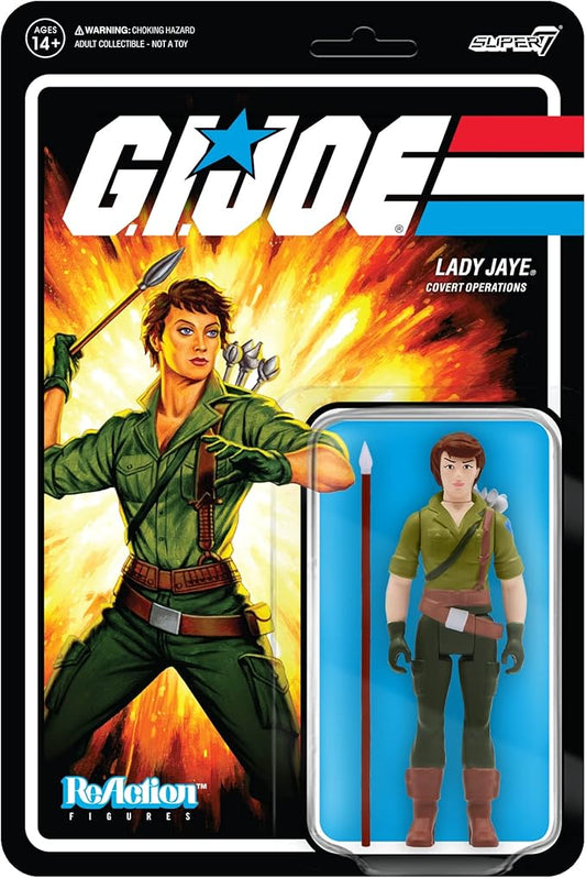 Super7 G.I. Joe Lady Jaye - 3.75" G.I. Joe Action Figure with Accessory Classic Cartoon Collectibles and Retro Toys