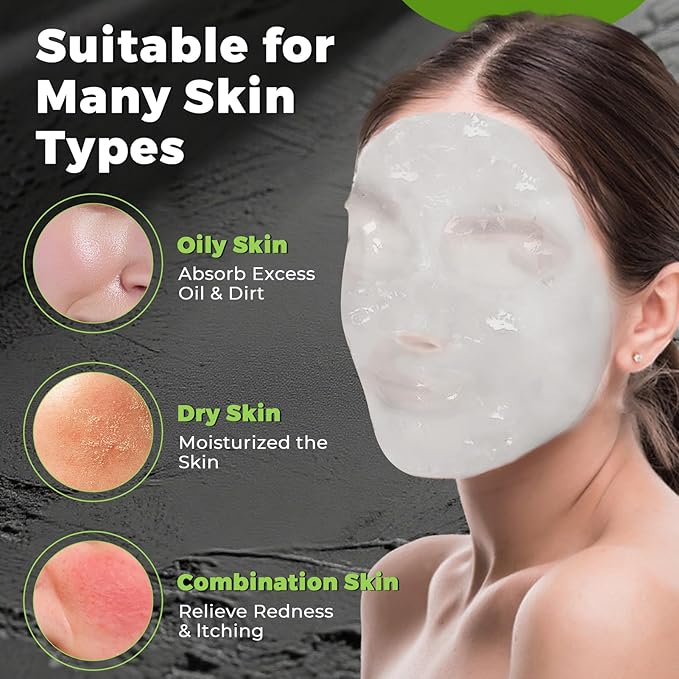 Powder Jelly Mask for Facials Professional, Peel Off Facial Mask for Hydrating & Moisturizing, Hydrojelly Mask for Women Men Skin Care, Home DIY Spa Use for All Skin with Bamboo Charcoal