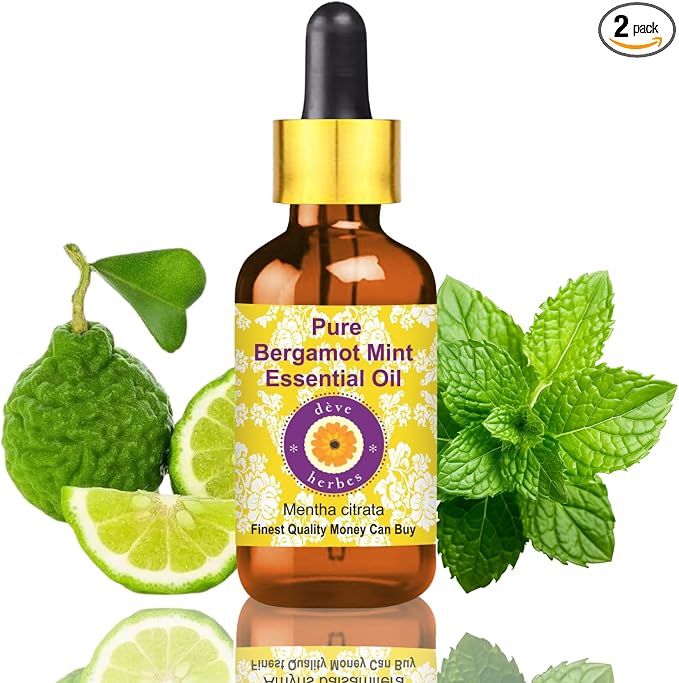 Deve Herbes Pure Bergamot Essential Oil (Citrus bergamia) with Glass Dropper Steam Distilled 100ml (3.38 oz)