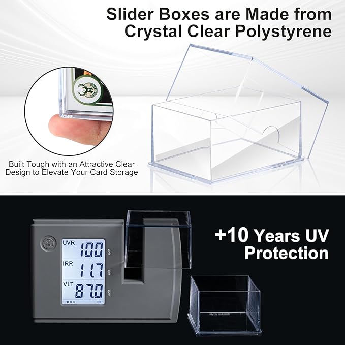 10-Pack 100-Count Deck-Case Card-Box - 2 Piece Trading Card Storage Box, Trading Deck Boxes, Clear Case Collection Storage Box for Gaming, Sports, Playing