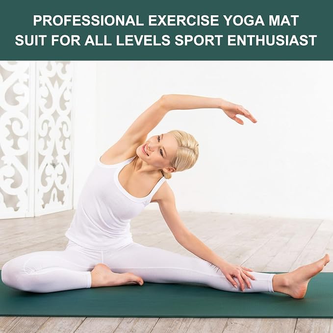3 mm Thin Yoga Mats Bulk, Lightweight PVC Exercise Mats Non Slip Workout Fitness Pads for Yoga Pilates Stretching Classes Gym Home Studio, Easy to Clean