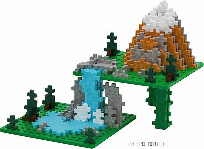 PLUS PLUS – Green Baseplate Duo – Base Accessory for Building and displaying Creations, 4.5 X 4.5 inches, Construction Building STEM | STEAM Toy for Kids