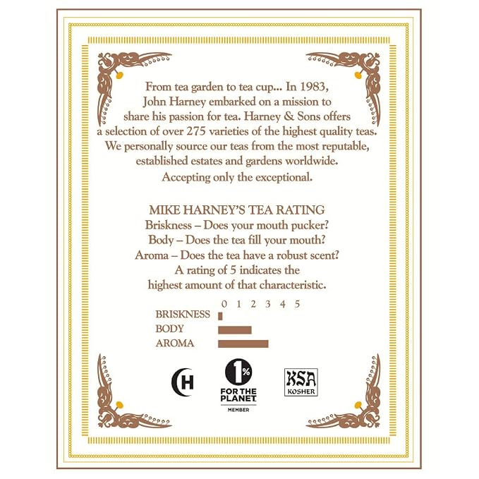 Harney & Sons Chamomile Herbal Tea, 20 Sachets in Classic Tin – Premium Egyptian Chamomile, Caffeine-Free, Relaxing Floral Herbal Tea