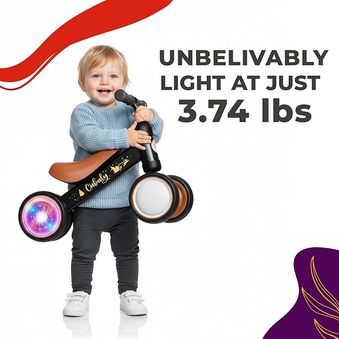 Baby Balance Bike for 1-3 Year – First Birthday Boy Girl Gifts 12-36 Month Mini Bike|Colorful Lighting Wheels|Ride on Toys |Toddler Balance Bike 1-3 Indoor/Outdoor Bike