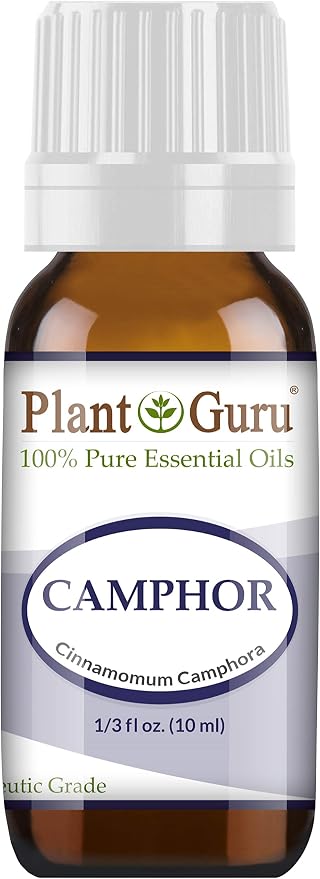 Camphor Essential Oil 10 ml 100% Pure Undiluted Therapeutic Grade. For Skin, Body, Hair Growth and Aromatherapy Diffuser.
