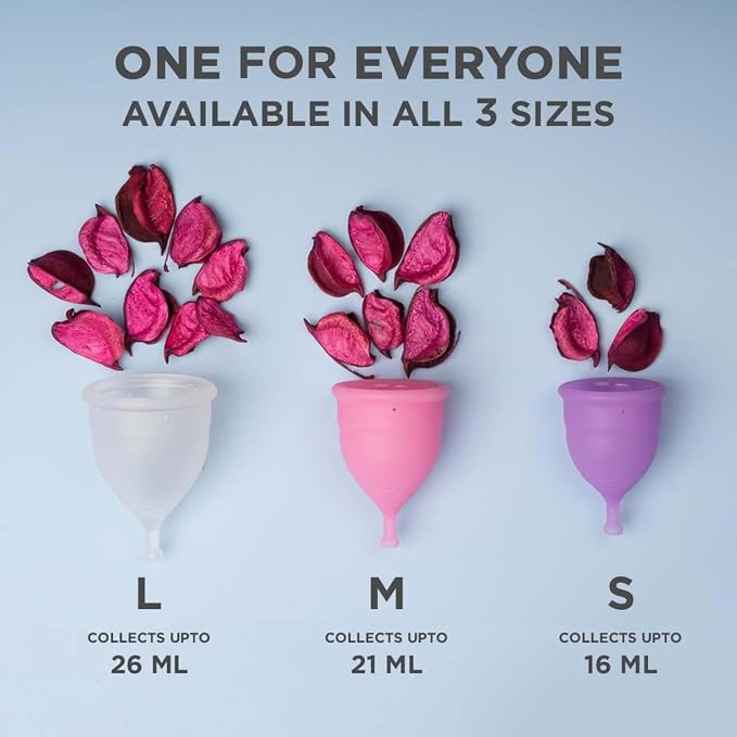 Pee Safe Reusable Menstrual Cup for Women (Medium) | Made with Medical Grade Silicone | Soft, Flexible, BPA & Latex Free | Up to 12 Hours Protection | Travel Friendly Pouch Included