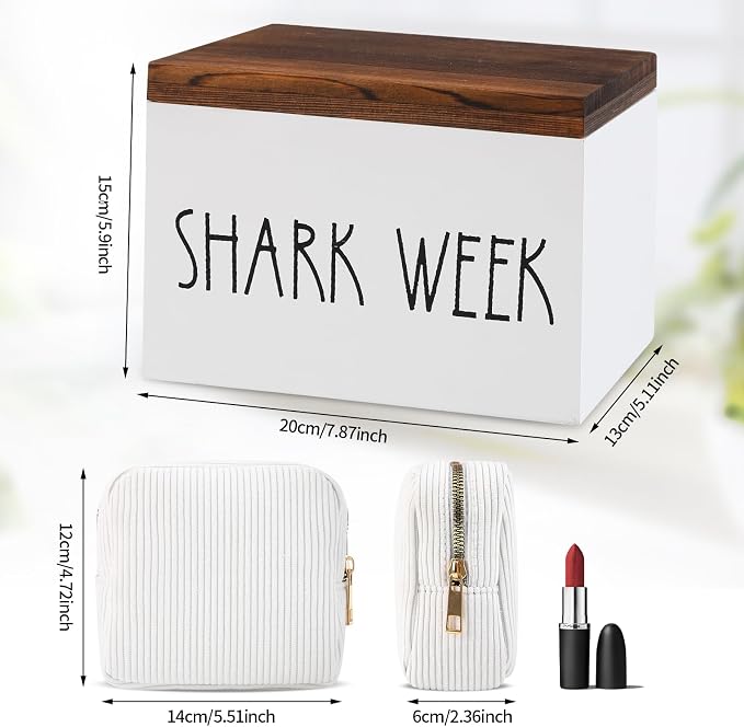 Tampon Holder for Bathroom,Feminine Products Organizer,Shark Week Tampon Storage,Tampon Dispenser,Farmhouse Bathroom Storage Container,Bathroom Accessories Box for Girl Stuff