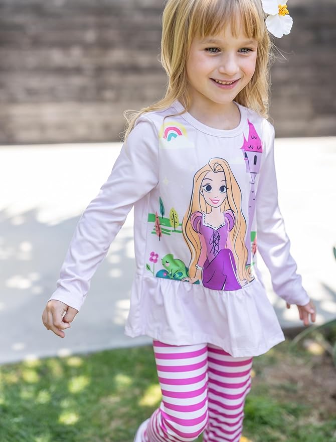 Disney Minnie Mouse Frozen Princess Marvel Toddler Girls Clothes Long Sleeve Sweatshirt + Leggings 2pcs Outfits Set 2-6Y