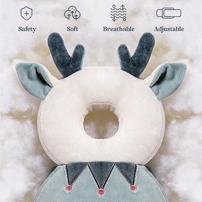 Baby Head Protector Backpack, Toddler Baby Head Protection Backpack with Baby Knee Pads Alarm Function for Walking & Crawling, Soft, Breathable and Wearing Safety Baby Head Protector