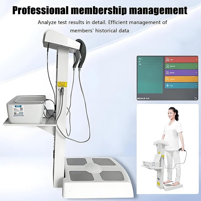 Professional 3D Scanner Analyzer Body Composition Analysis Height Weight Body Fat Percentage Visceral Fat Test, Body BMI Measuring Body Element Detection Composition Analyzer with Printer White