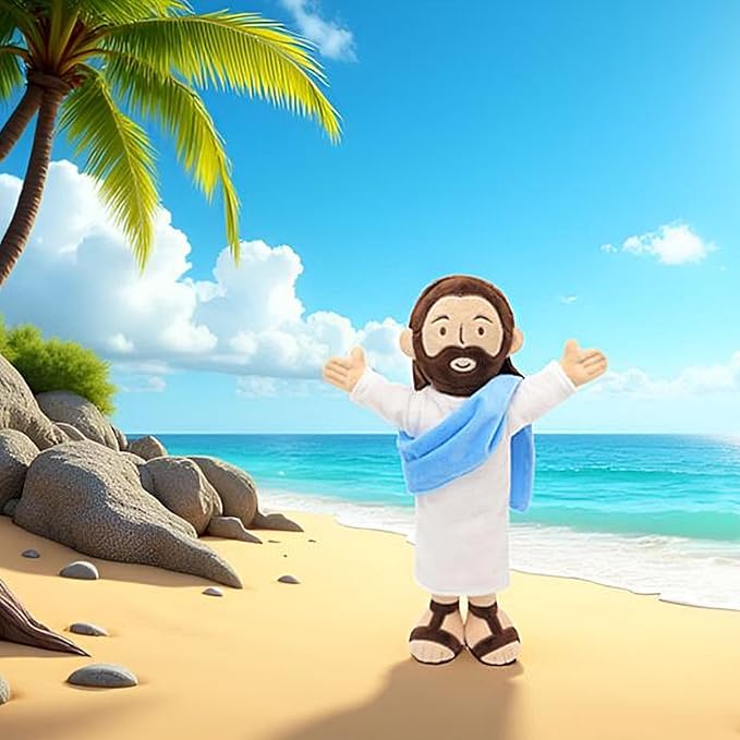 13" Jesus Plush, Jesus Stuffed Doll Plushie for Easter Christmas Church (Brown)