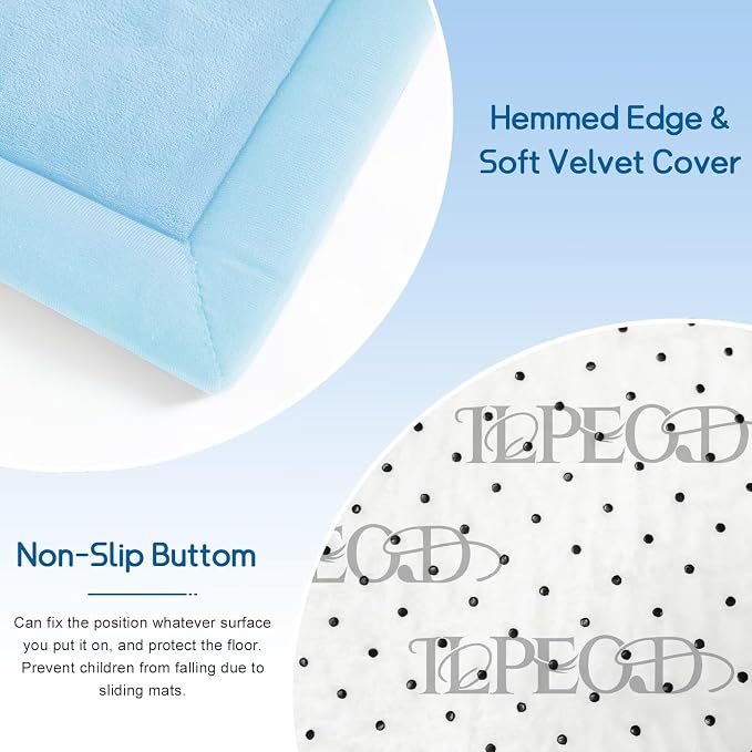 Baby Play Mat for Floor Nursery Muscle Mat Area Rug Playroom Rug 71x79" Elastic Foam 1.3" Thick Crawling Mat for Babies,Toddlers(Ice Blue)