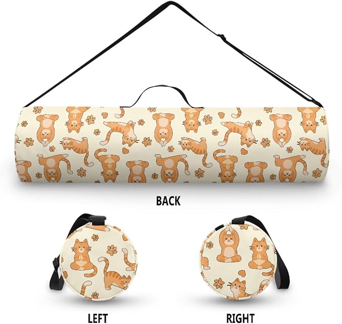 Yoga Mat Bag with Adjustable Shoulder Strap and Handle Zipper, 30in Wide x 6.3in Diameter for Yoga Mat Storage