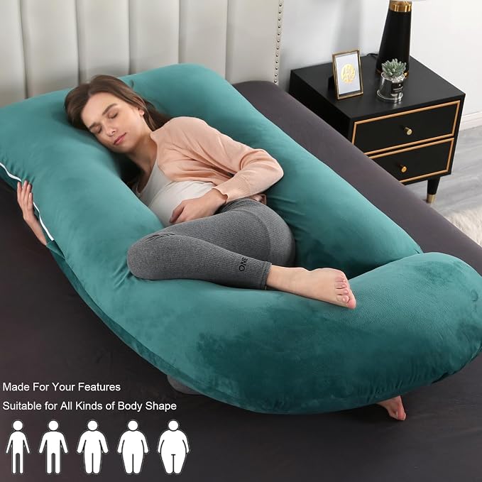 Victostar Pregnancy Pillow,57 inches U Shaped Maternity Pillow with Removable Cover Full Body Pillow Support for Back, HIPS, Legs, Belly