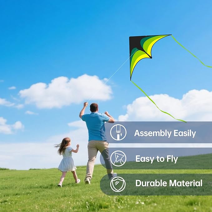 Kites for Kids and Adults, Easy to Fly for Beach, Single Line Kite Set for Beginners