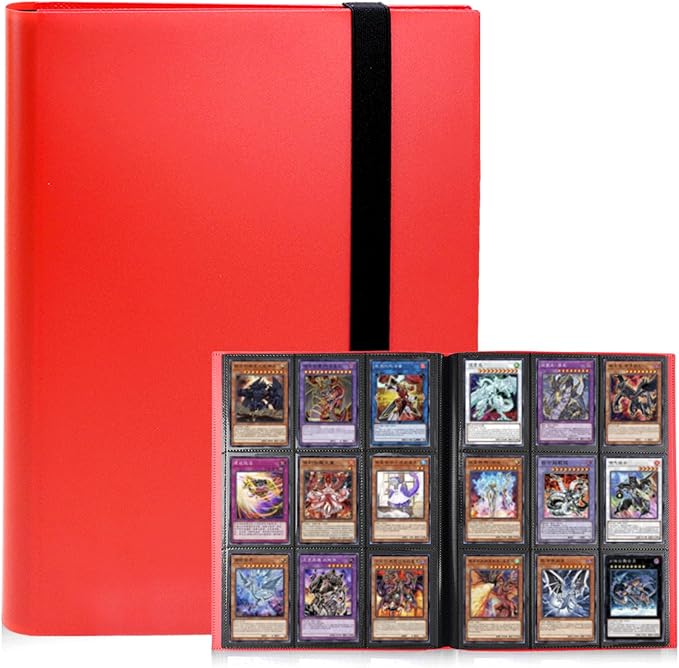 Card Binder 9 Pocket, PP Cover Trading Card Binder for 360 Cards, Sturdy Card Collection Album, Card Holder Folders for MTG, TCG, Game Cards & Sports Cards,Red