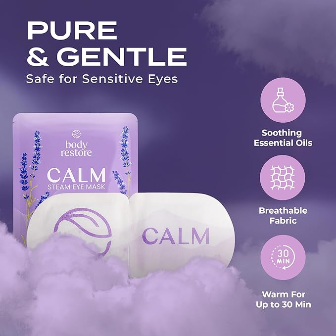 Body Restore Heated Eye Mask for Dry Eyes 5 Pack – Mothers Day Gifts for Mom, Self Heating Warm Compress, Birthday Gifts for Women, Relaxation – Lavender