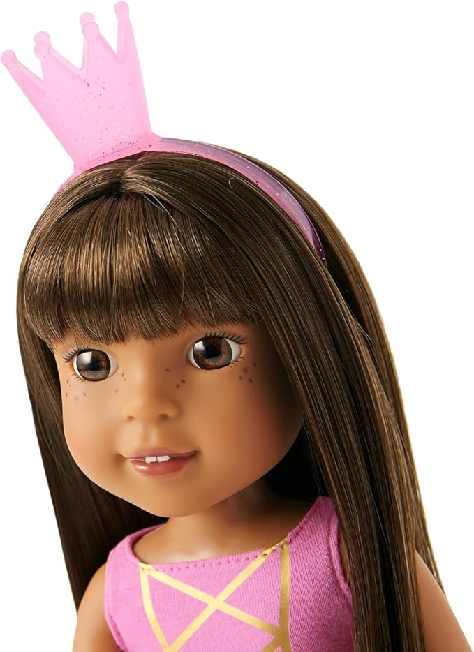 American Girl WellieWishers 14.5-inch Ashlyn Doll with Pink Leotard, Glitter Skirt, Headband, and Boots, For Ages 4+