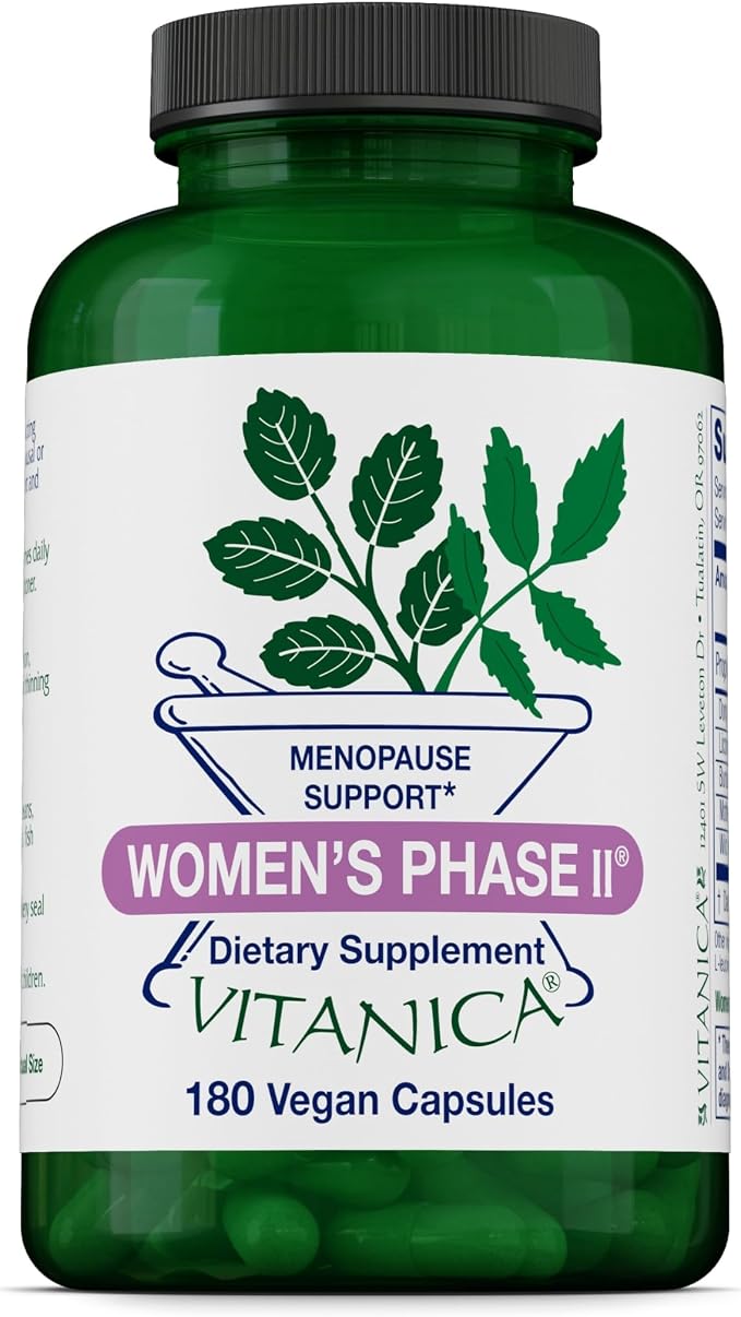 Vitanica Women's Phase II, Menopause Support, Vegan, 180 Capsules