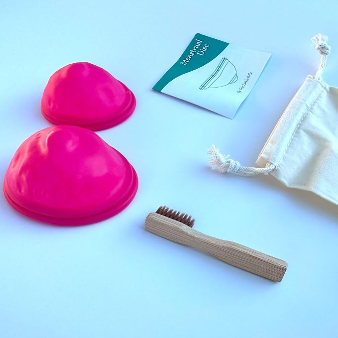Tinkle Belle Reusable Menstrual Disc| Tampon, Pad, and Cup Alternative | Up to 12 Hour use | Comfortable | Includes Carrying Pouch and Cleaning Brush